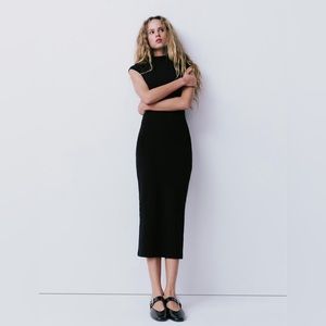 Zara black midi dress